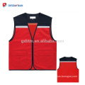 Custom LOGO Printing Funny Reflective High Visible Safety Vest Red Traffic Waistcoat With Multi Pockets For Day and Night Use